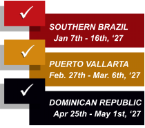 DOCTORS NEEDED!  SOUTHERN BRAZIL   Jan 7th - 16th, ‘27  PUERTO VALLARTA  Feb. 27th - Mar. 6th, ‘27  DOMINICAN REPUBLIC   Apr 25th - May 1st, ‘27